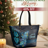 "Blessed" Leather Tote Bag
