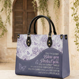 May The Lord Bless You And Protect You Leather Handbag
