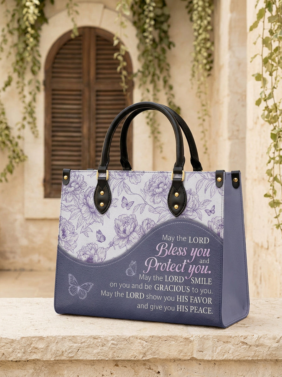 Blessing - Numbers 6:24-26 Leather Handbag