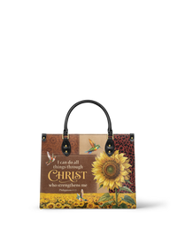 Dawn - Philippians 4:13 Deluxe Leather Handbag