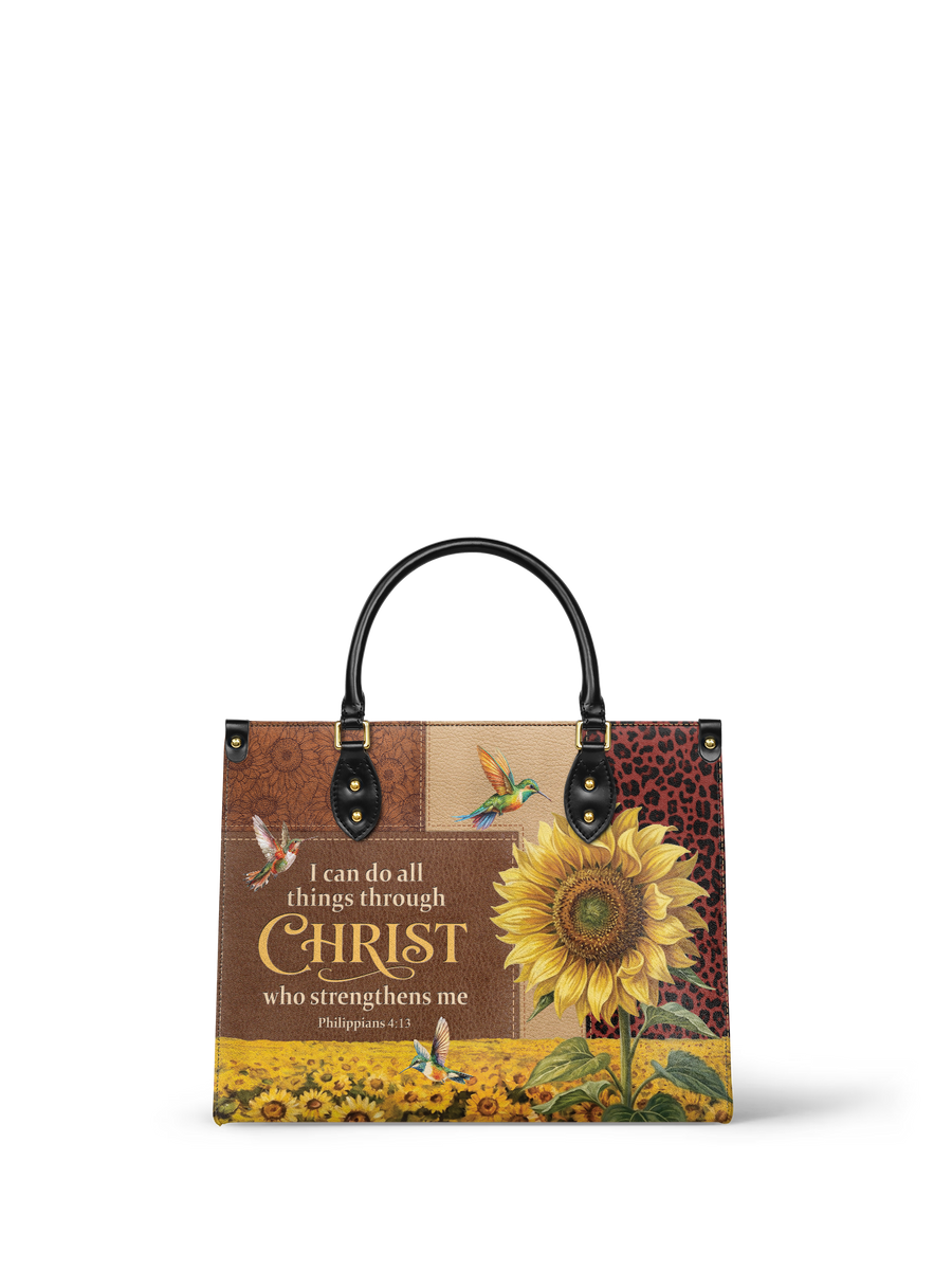 Dawn - Philippians 4:13 Deluxe Leather Handbag