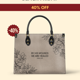 "Complete" - Isaiah 53:5 Leather Handbag