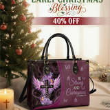 "Courage" - Joshua 1:9 Leather Handbag