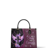 "Courage" - Joshua 1:9 Leather Handbag