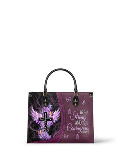 Courage - Joshua 1:9 Leather Handbag