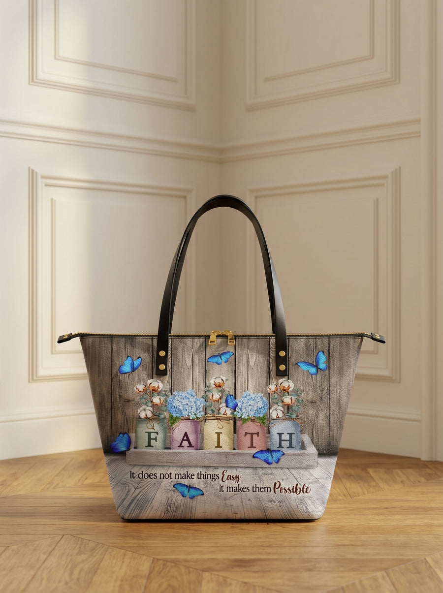 Faith Leather Tote Bag