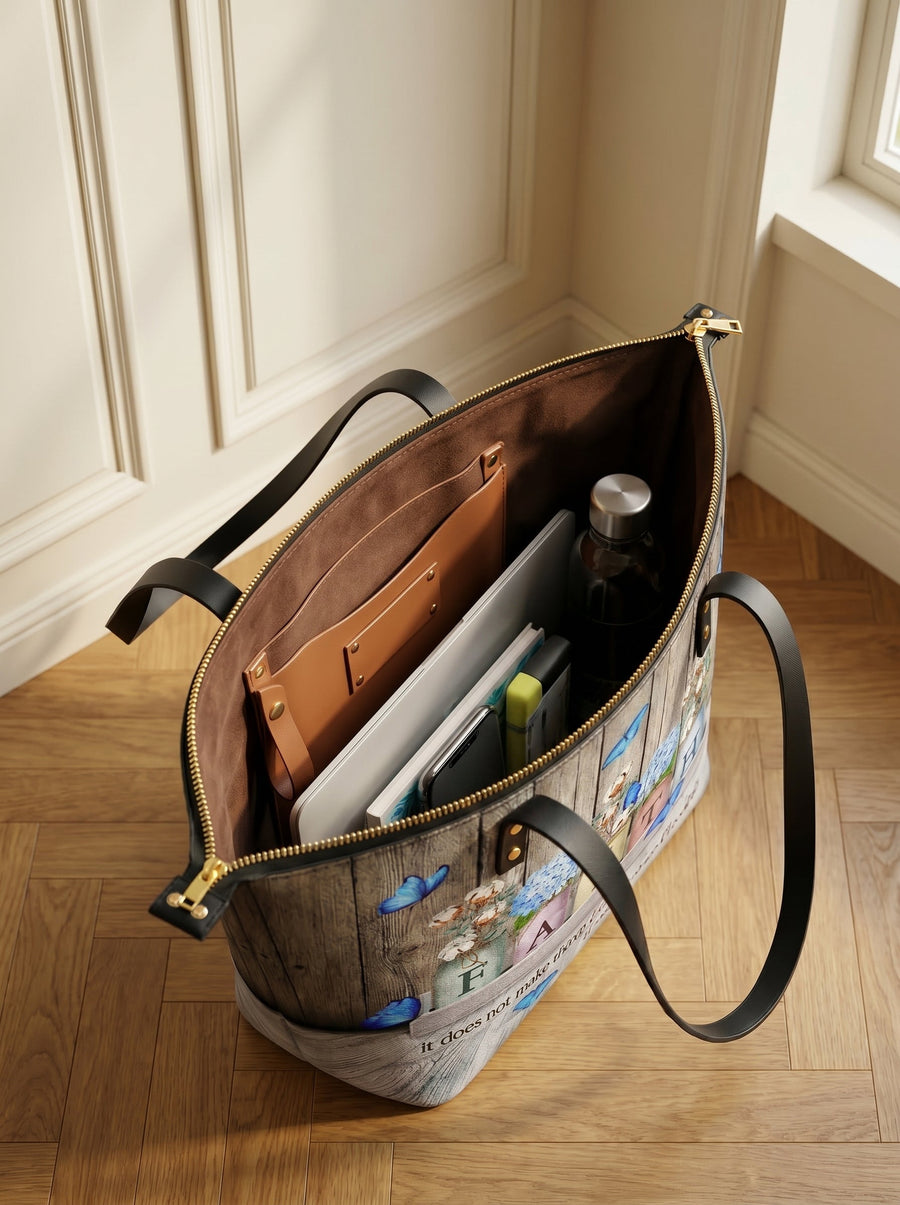 Faith Leather Tote Bag