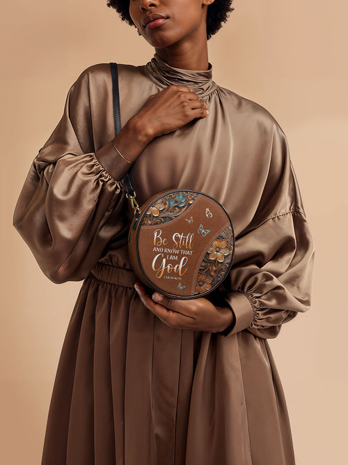 Stillness - Psalm 46:10 Circle Crossbody Bag