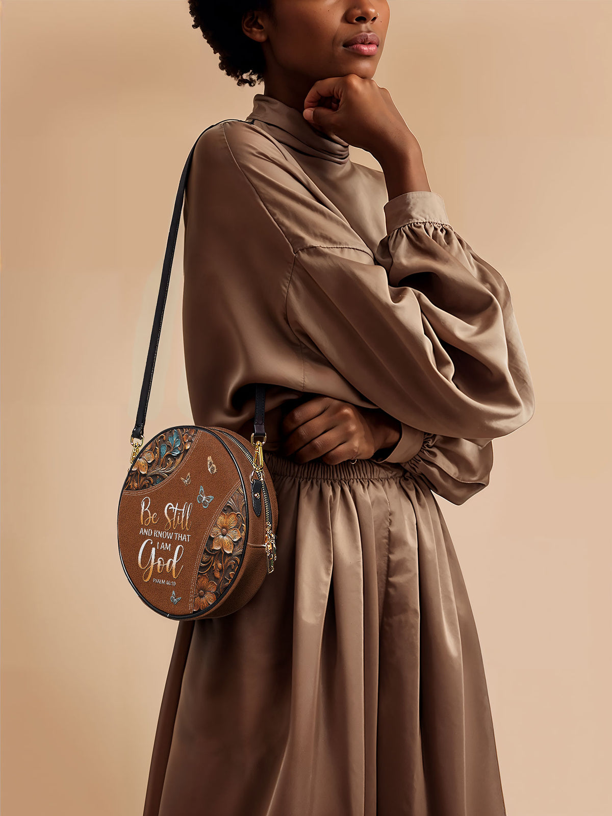 Stillness - Psalm 46:10 Circle Crossbody Bag