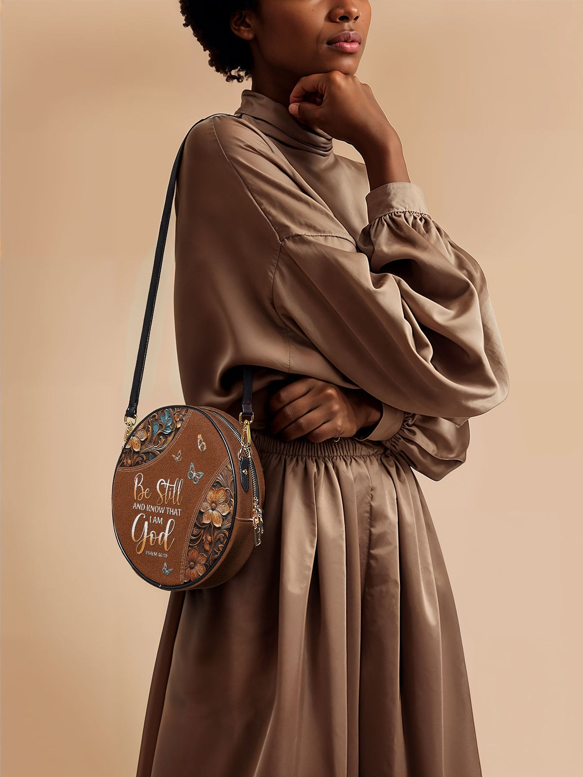 Stillness - Psalm 46:10 Circle Crossbody Bag