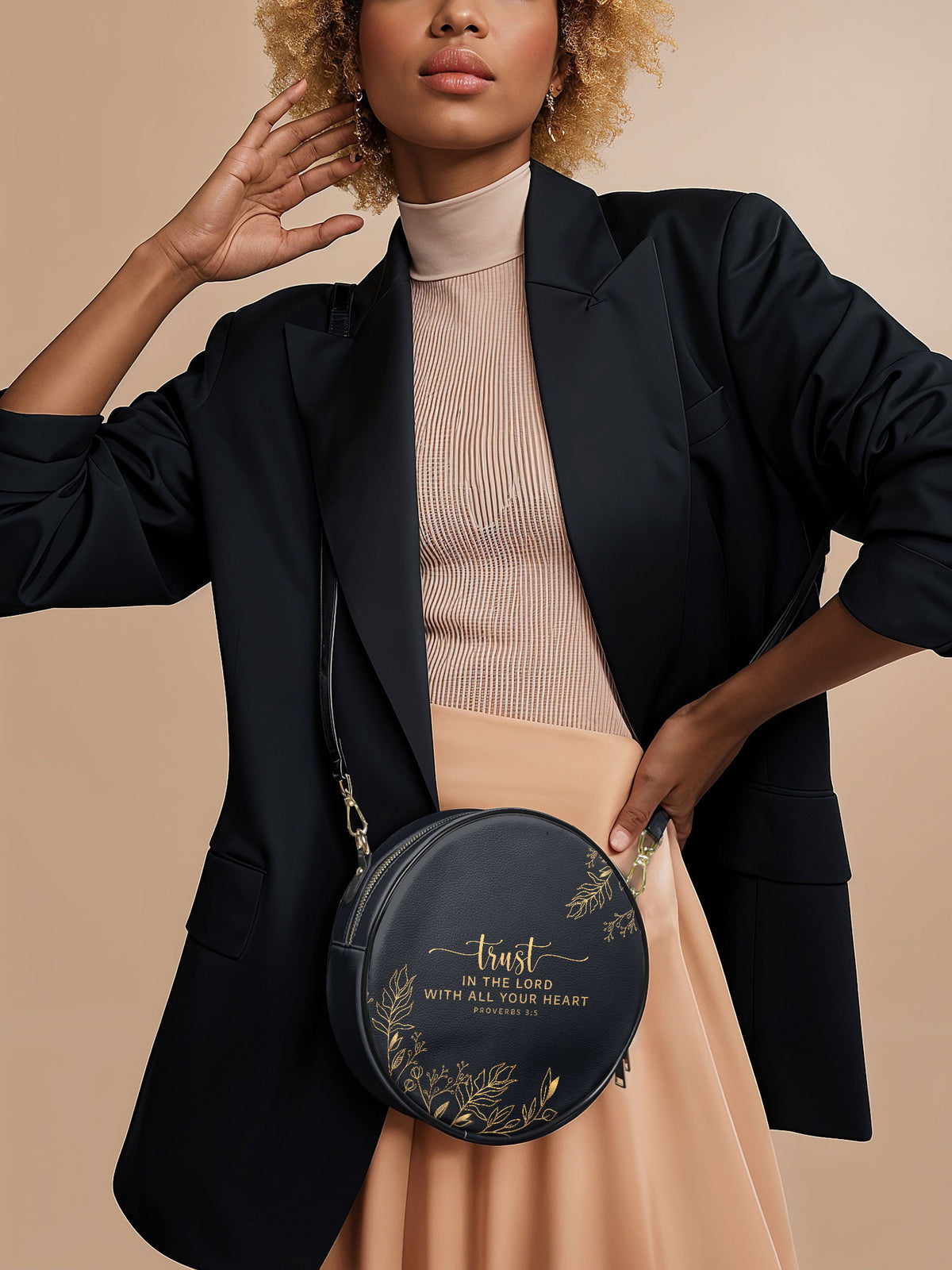 Trust - Proverbs 3:5 Circle Crossbody Bag