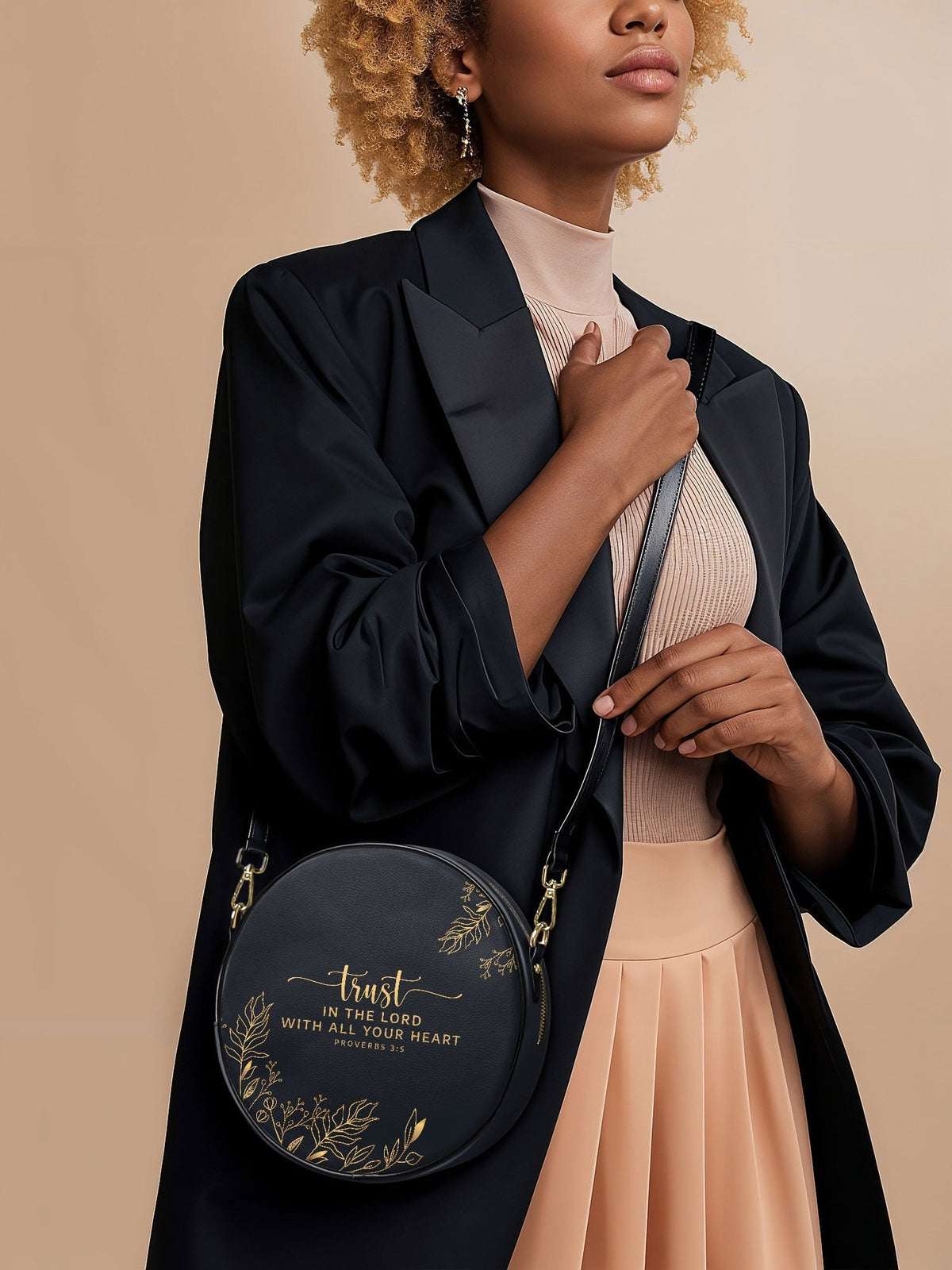 Trust - Proverbs 3:5 Circle Crossbody Bag OS