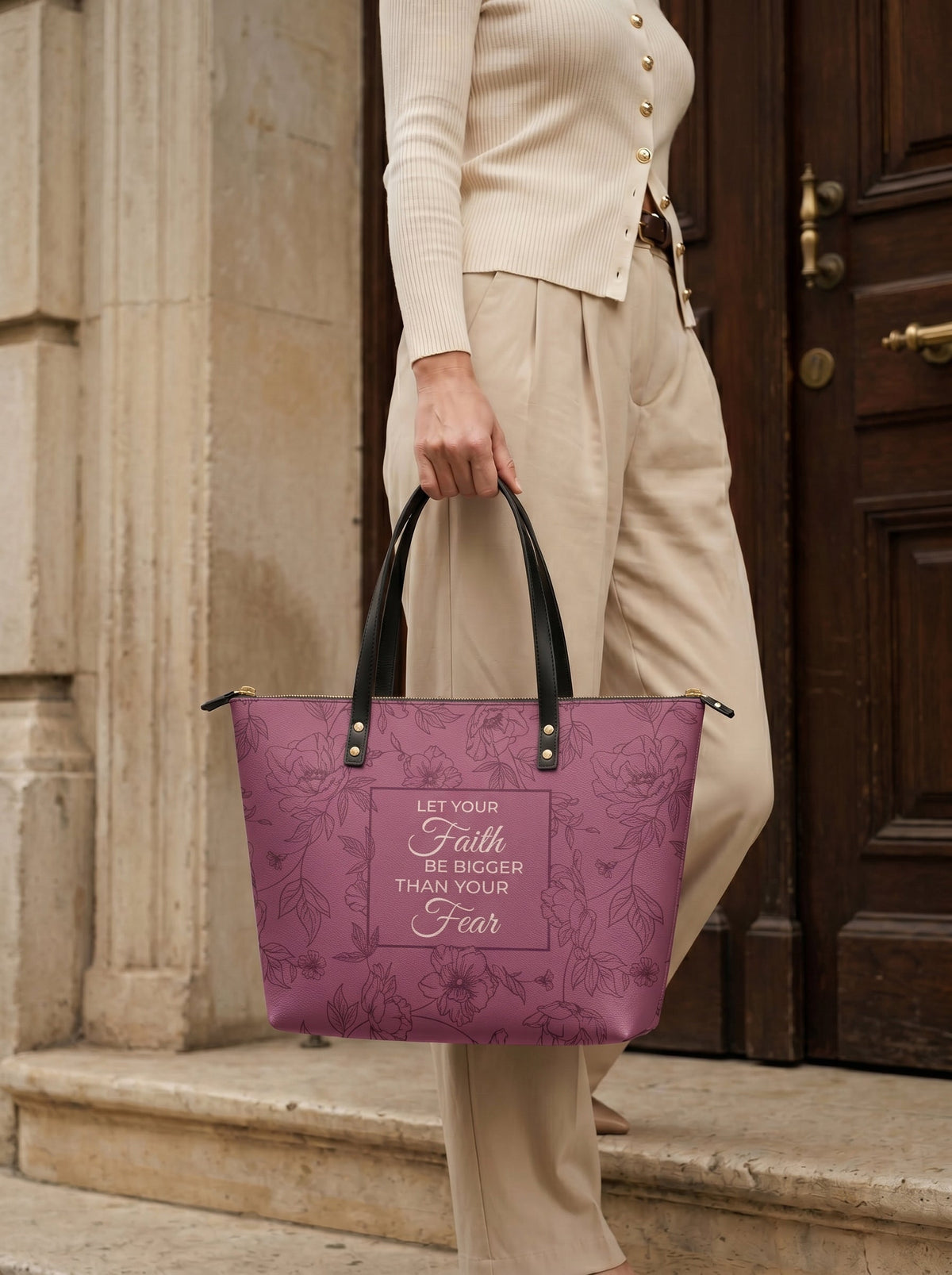 Flourish Leather Tote Bag