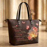 God Grant Me The Serenity Leather Tote Bag