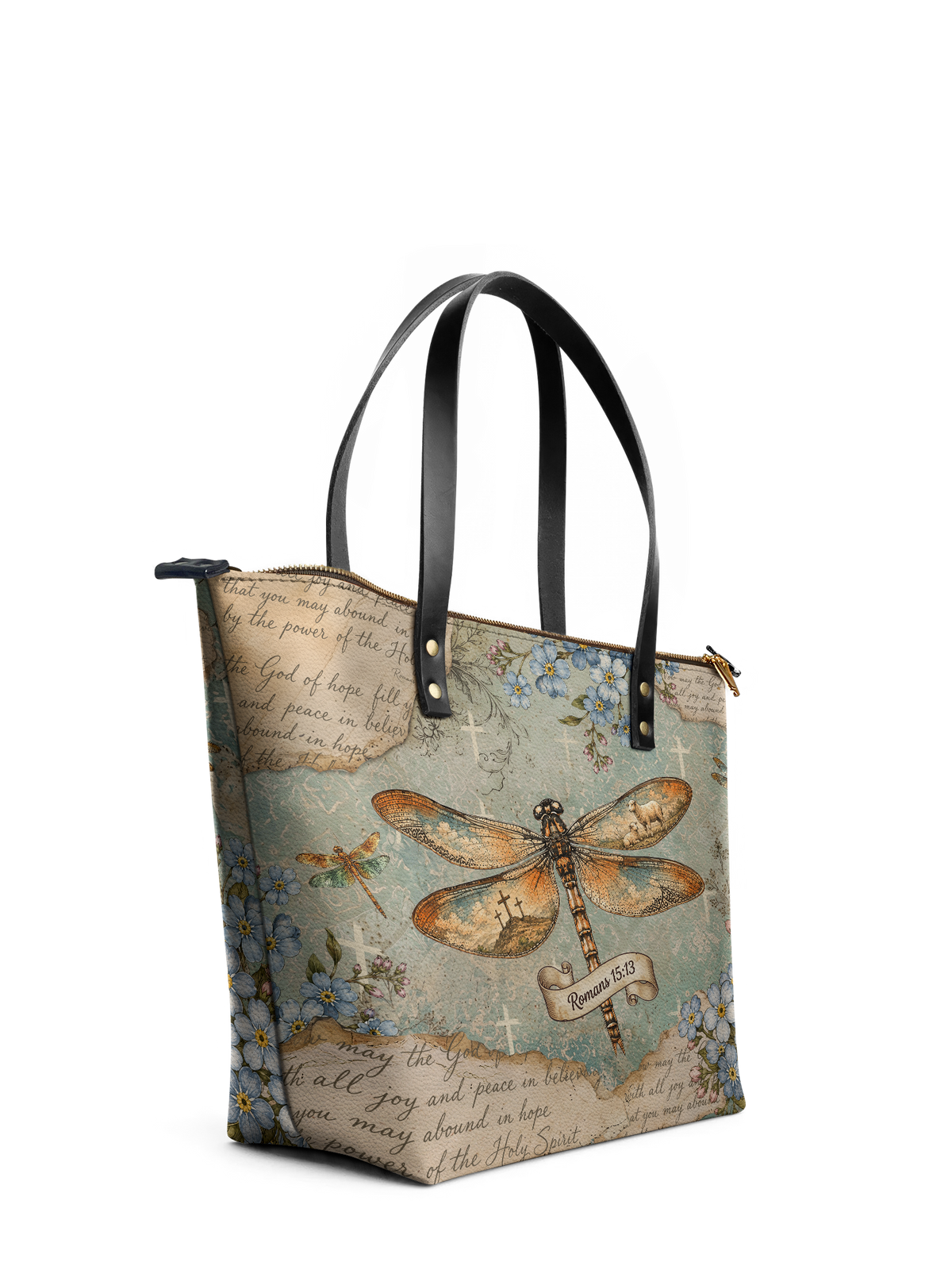 Hope Rising - Romans 15:13 Leather Tote Bag Preorder