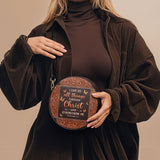 "Believe" - Philippians 4:13 Circle Crossbody Bag