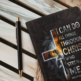 Mighty - Philippians 4:13 Leather Prayer Journal
