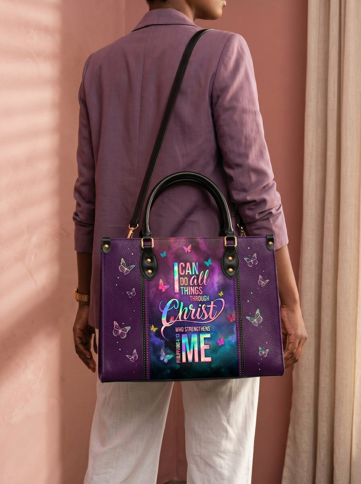 Limitless - Philippians 4:13 Leather Handbag