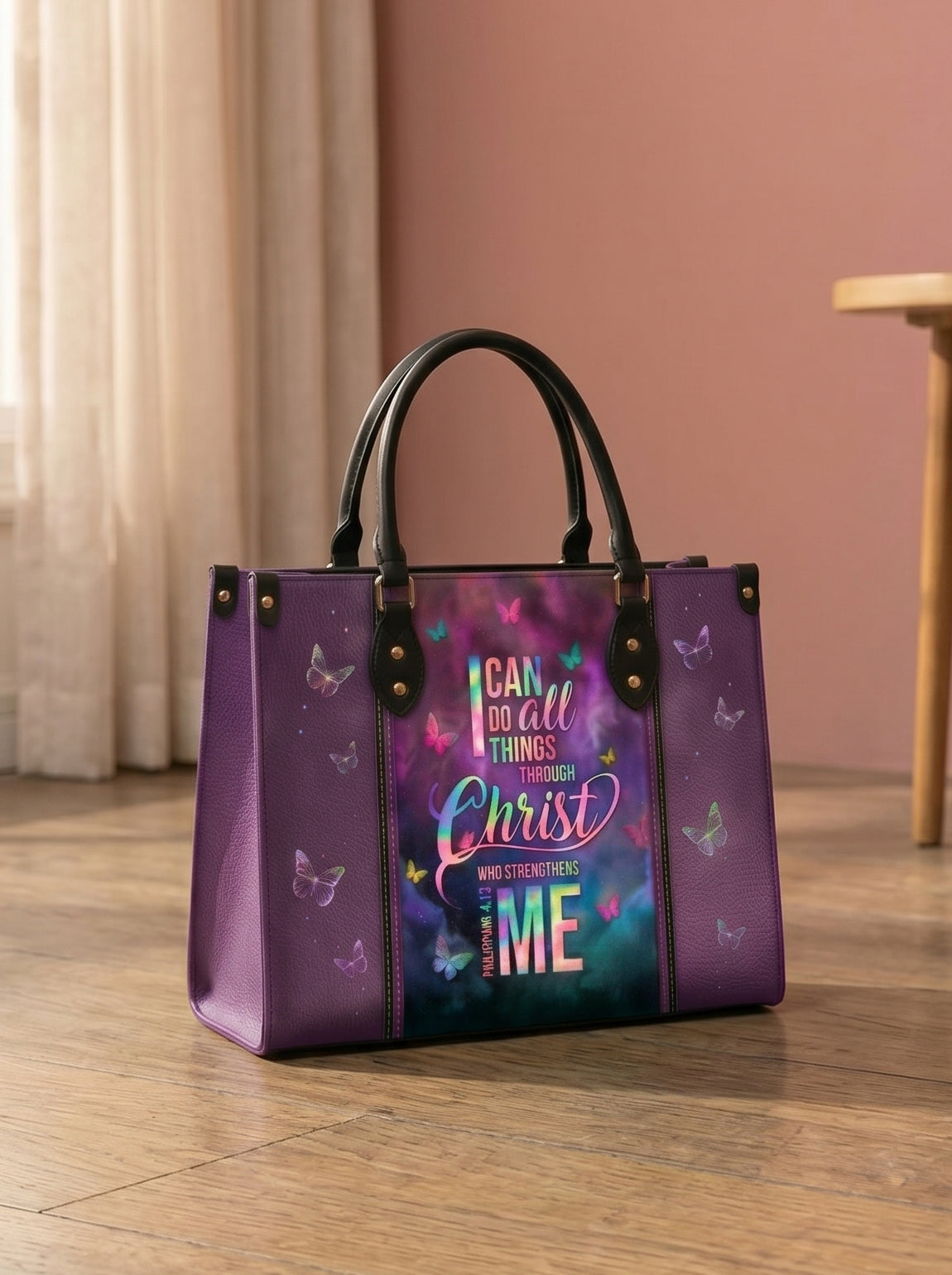 Limitless - Philippians 4:13 Leather Handbag