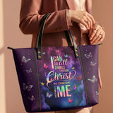 Limitless - Philippians 4:13 Leather Tote Bag