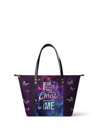 Limitless - Philippians 4:13 Leather Tote Bag