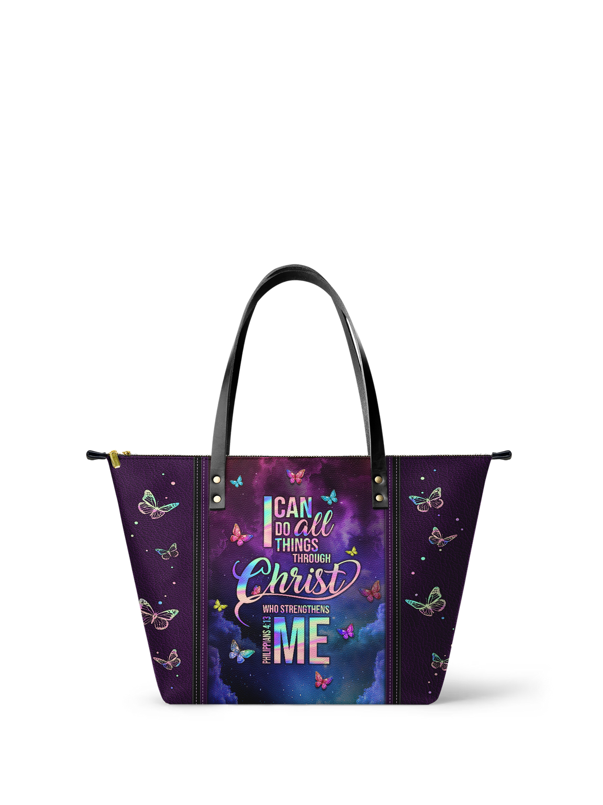 Limitless - Philippians 4:13 Leather Tote Bag