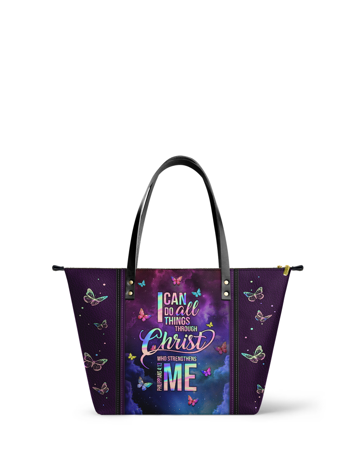 Limitless - Philippians 4:13 Leather Tote Bag