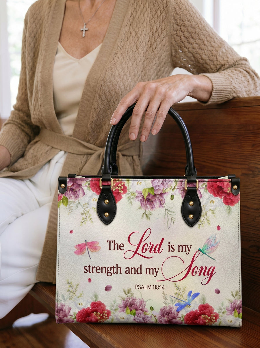 Melody - Psalm 118:14 Leather Handbag