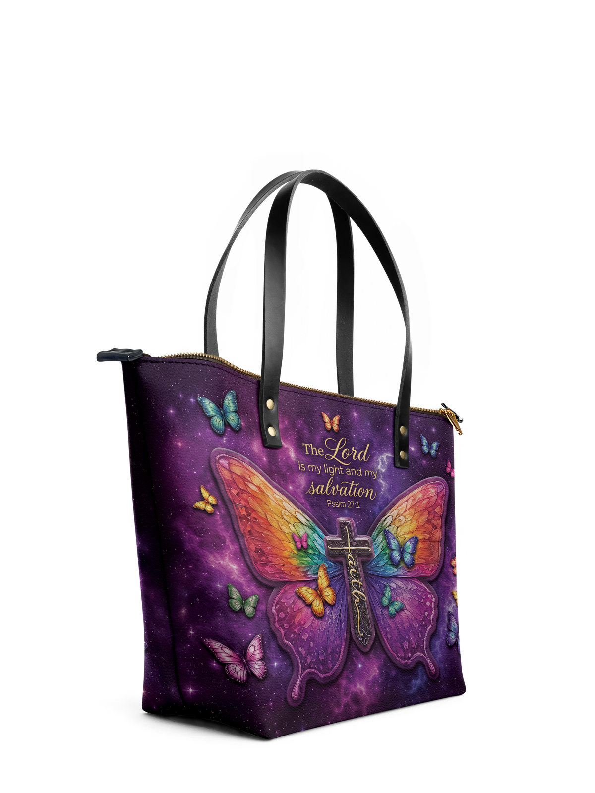 My Light - Psalm 27:1 Leather Tote Bag Preorder