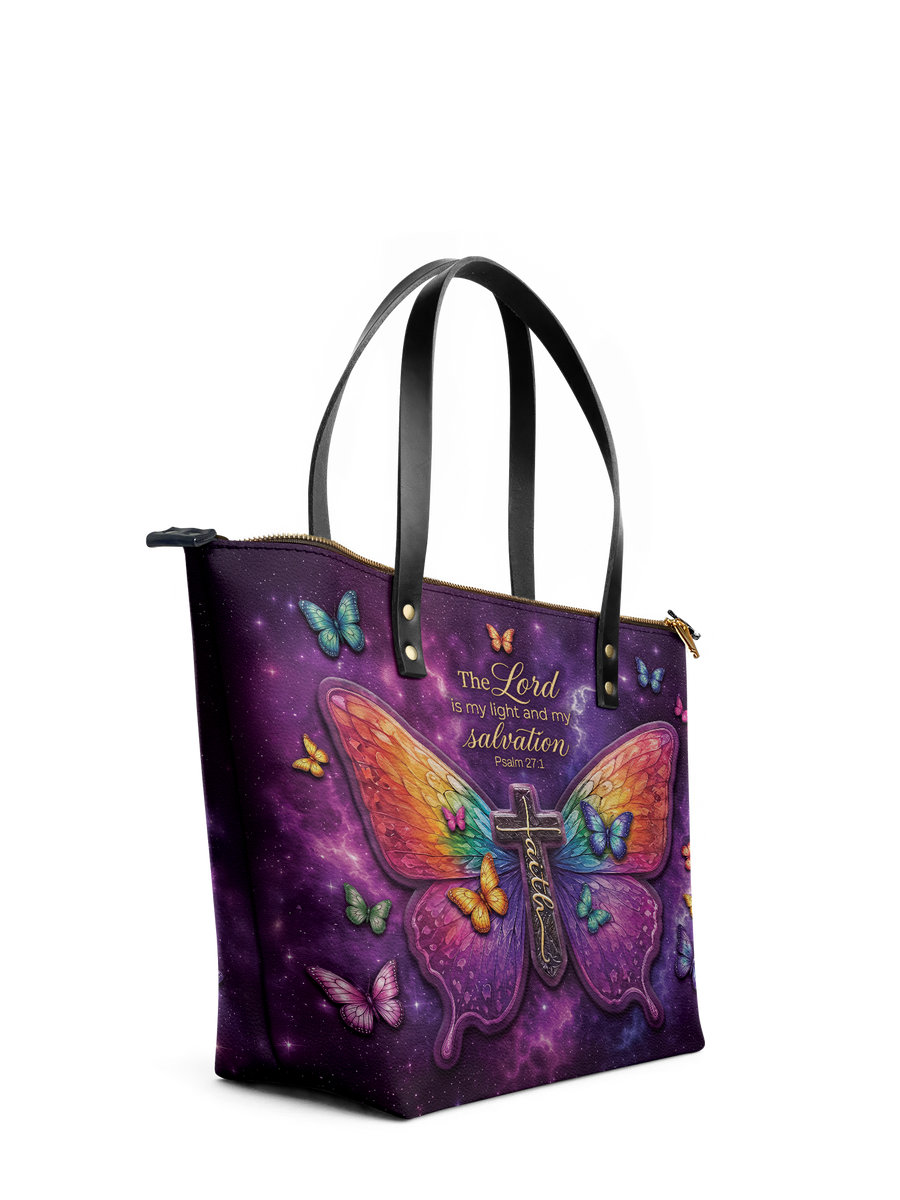 My Light - Psalm 27:1 Leather Tote Bag Preorder