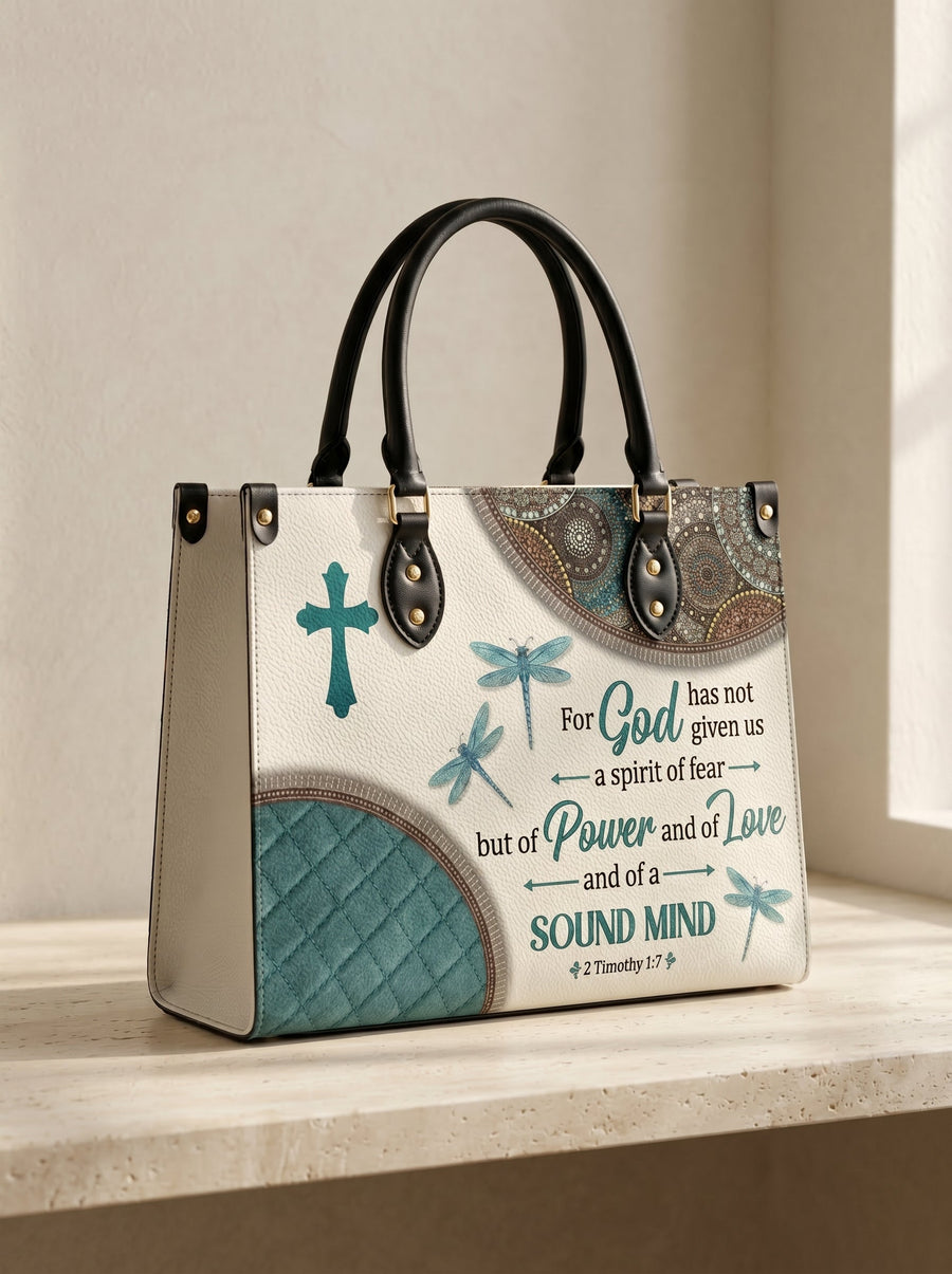 Poise - 2 Timothy 1:7 Leather Handbag