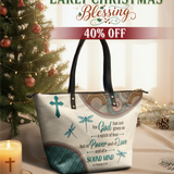 "Poise" - 2 Timothy 1:7 Leather Tote Bag