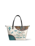 Poise - 2 Timothy 1:7 Leather Tote Bag