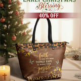 "Possible" - Luke 1:37 Leather Tote Bag