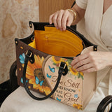 Presence - Psalm 46:10 Leather Handbag
