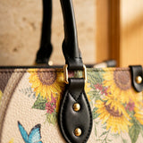 Presence - Psalm 46:10 Leather Handbag
