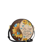 "Presence" - Psalm 46:10 Circle Crossbody Bag