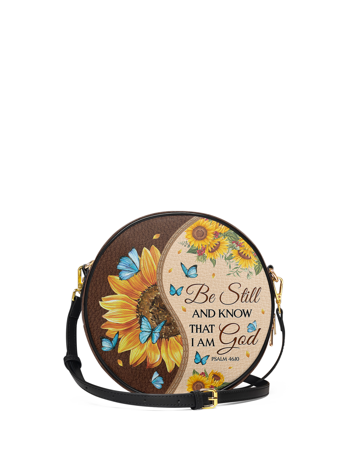 Presence - Psalm 46:10 Circle Crossbody Bag