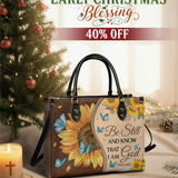 "Presence" - Psalm 46:10 Leather Handbag