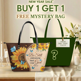 "Presence" - Psalm 46:10 Leather Tote Bag New Deal