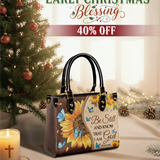 "Presence" - Psalm 46:10 Small Leather Handbag