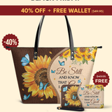 Presence - Psalm 46:10 Leather Tote Bag Deal