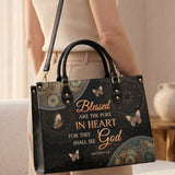 Pure - Matthew 5:8 Leather Handbag