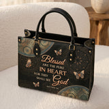 Pure - Matthew 5:8 Leather Handbag