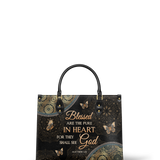 Pure - Matthew 5:8 Leather Handbag