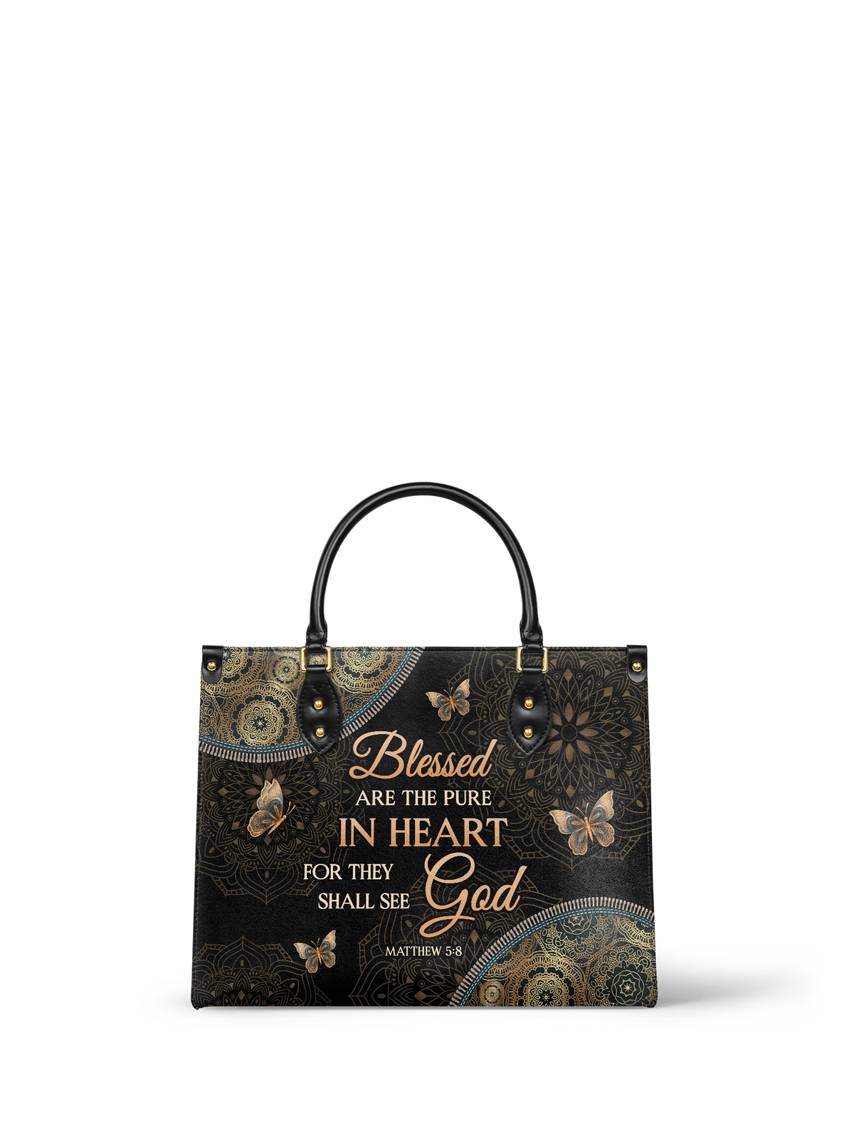Pure - Matthew 5:8 Leather Handbag