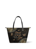 Pure - Matthew 5:8 Leather Tote Bag