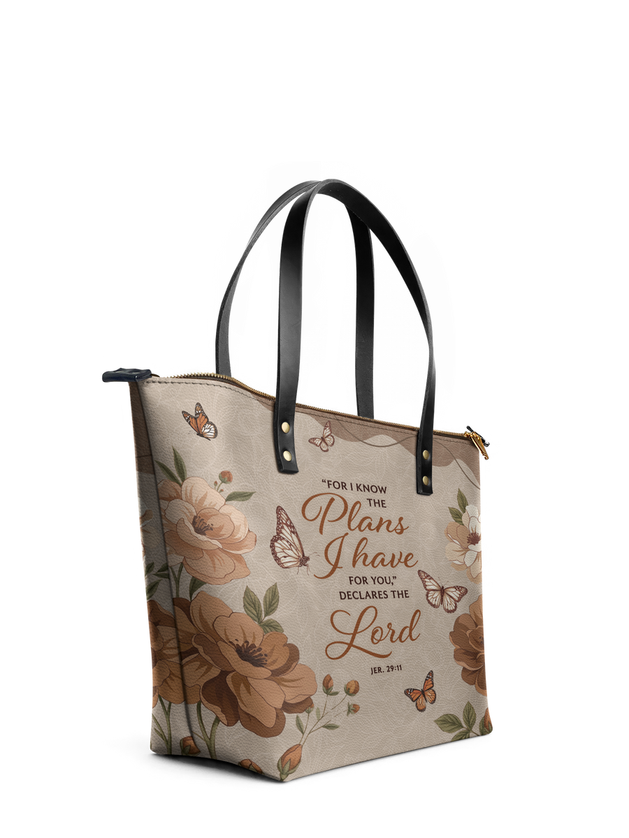 Purpose - Jeremiah 29:11 Leather Tote Bag Pre-order