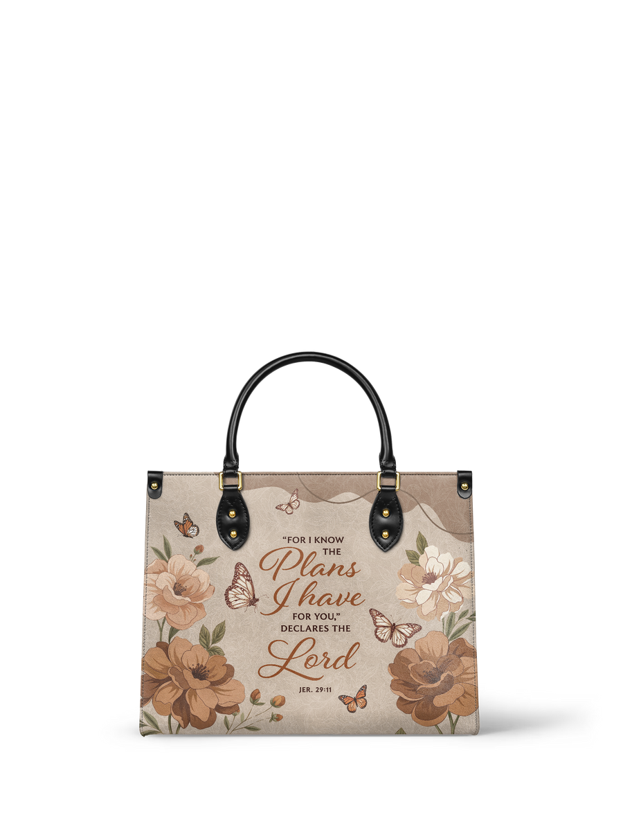 Purpose - Jeremiah 29:11 Deluxe Leather Handbag