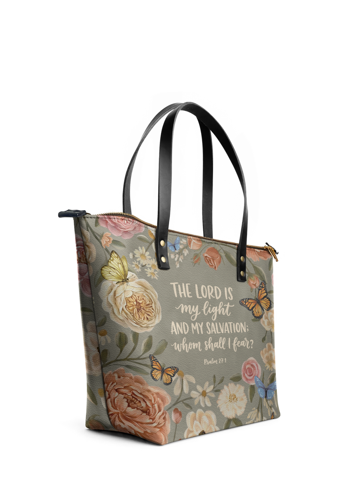 Radiance - Psalm 27:1 Leather Tote Bag Pre-order